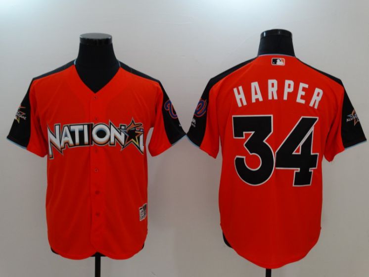 2017 MLB All-Star Washington Nationals #34 Bryce Harper Orange Jerseys->oklahoma city thunder->NBA Jersey